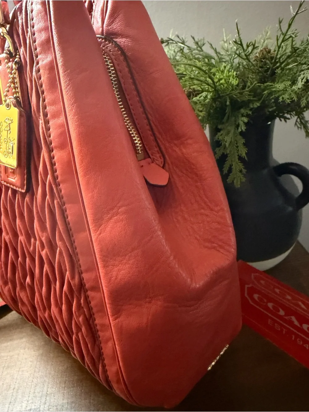 Coach Madison Gathered Satchel Bag